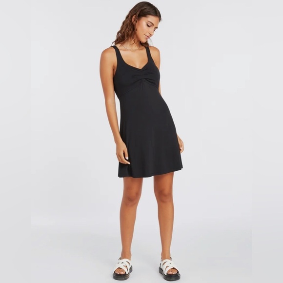 Volcom SWINGIN SUMMER MINI DRESS - BLACK - Picture 1 of 12